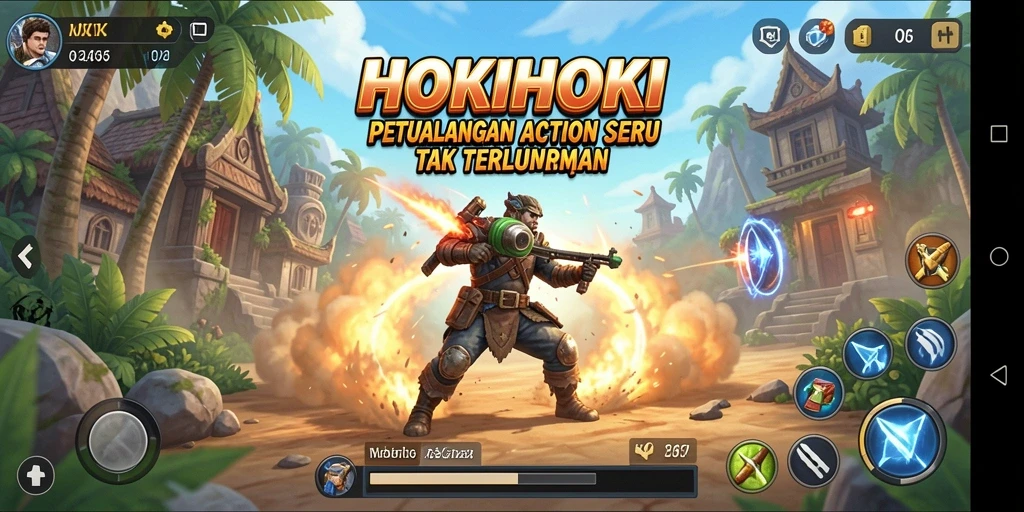Gameplay HOKIHOKI yang penuh aksi dan tantangan.