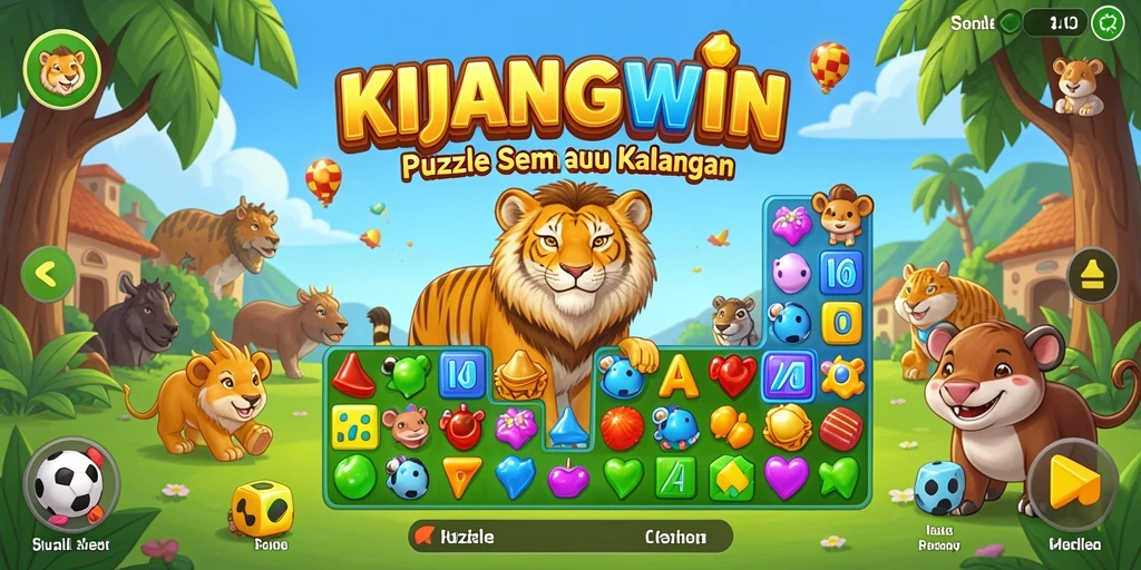 Tampilan gameplay KIJANGWIN dengan berbagai level puzzle yang menantang.