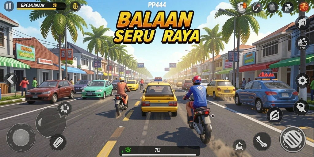 Tangkapan layar gameplay balapan yang penuh aksi dan tantangan.