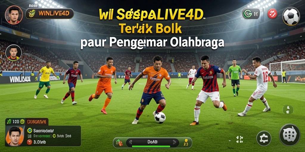 Tampilan menarik gameplay <strong>WINLIVE4D</strong> dengan pemain sepak bola beraksi.